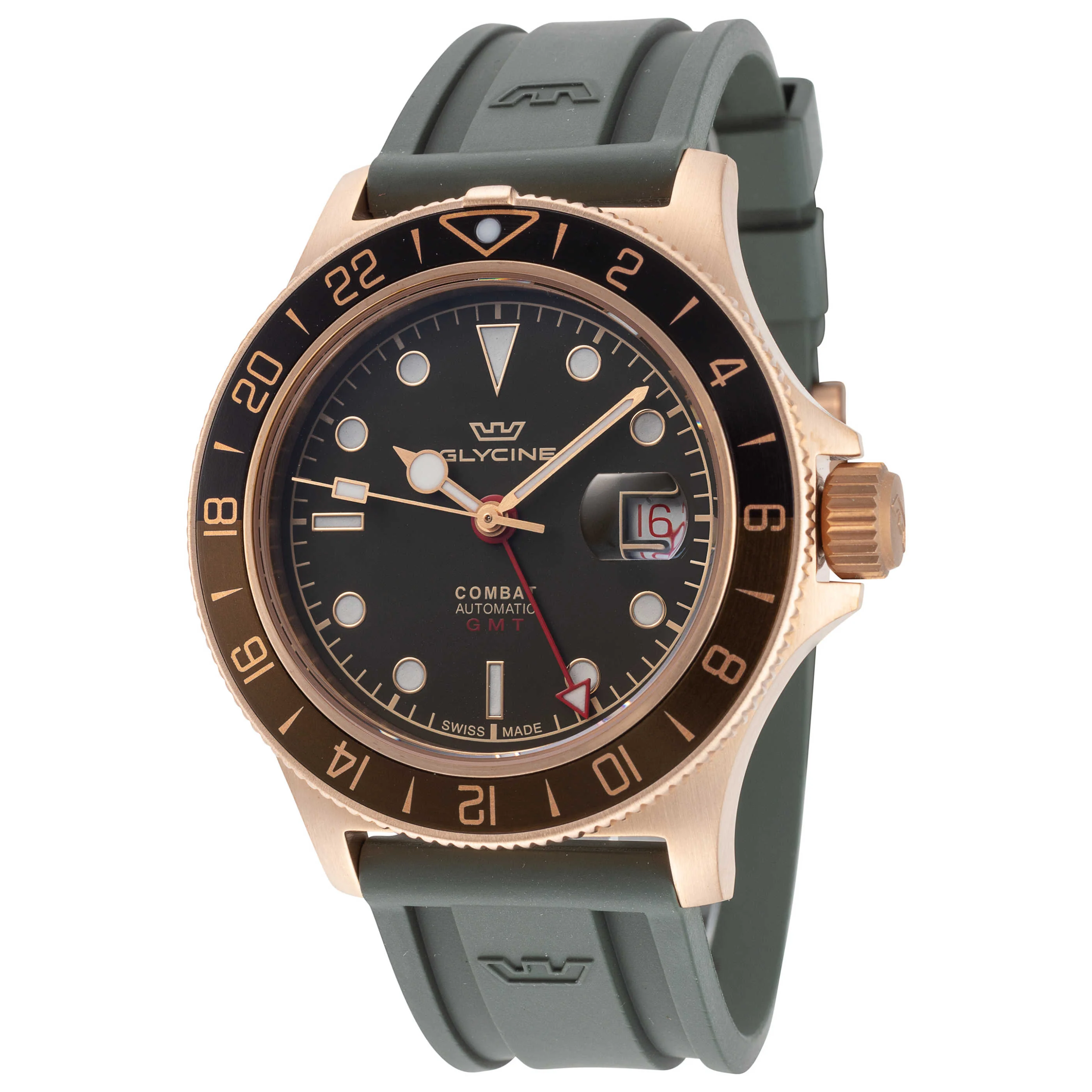 Glycine Combat Sub Sport 42 GMT Bronze Men's Watch GL0319